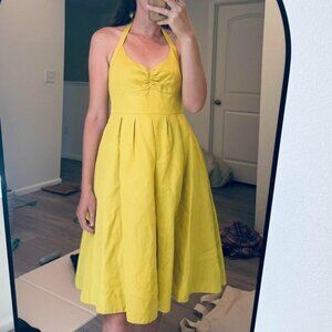 Vintage Yellow Halter Dress
